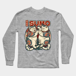 Japanese Sumo Wrestling Cats Long Sleeve T-Shirt